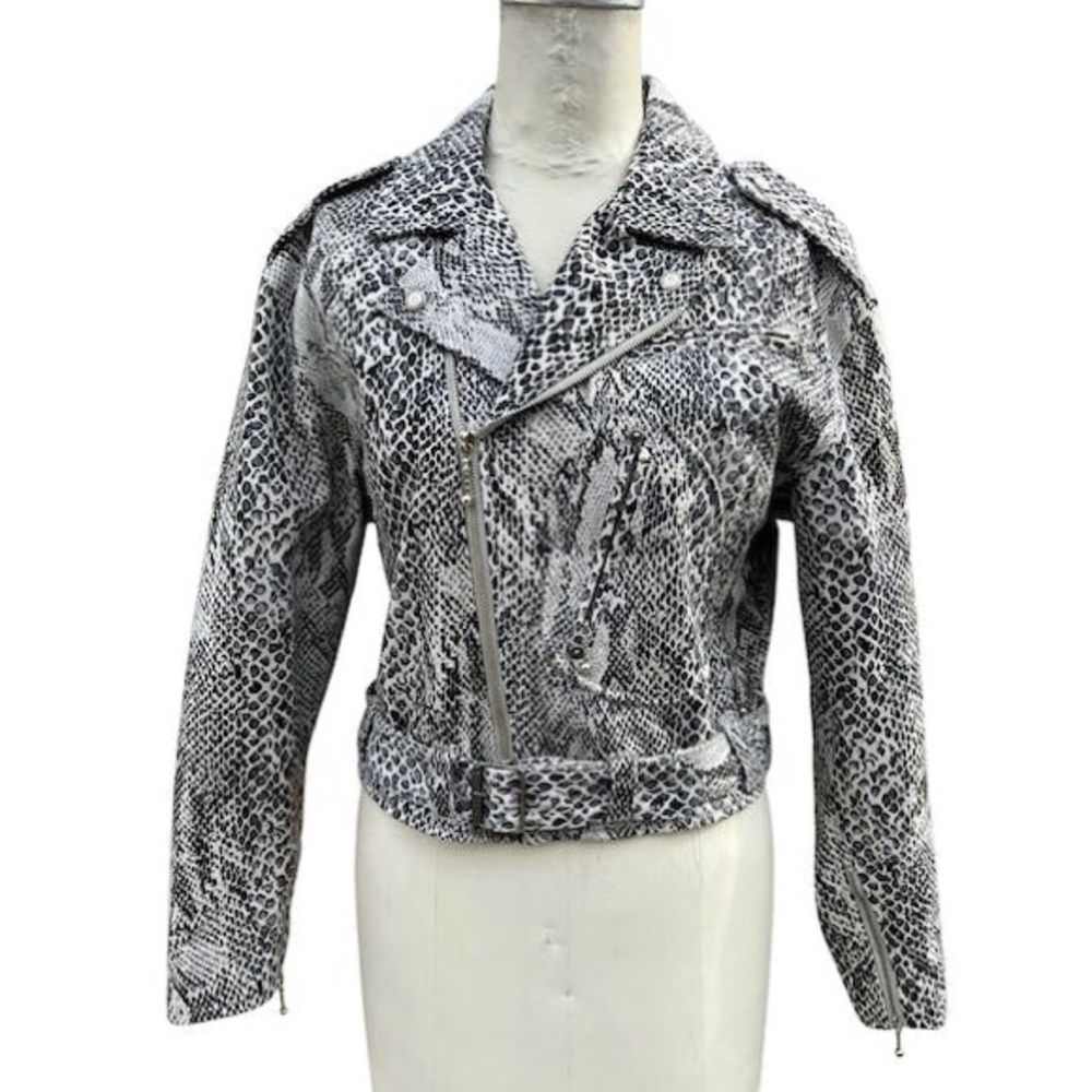 VINTAGE Peter Golding snakeprint motorcycle jacket L